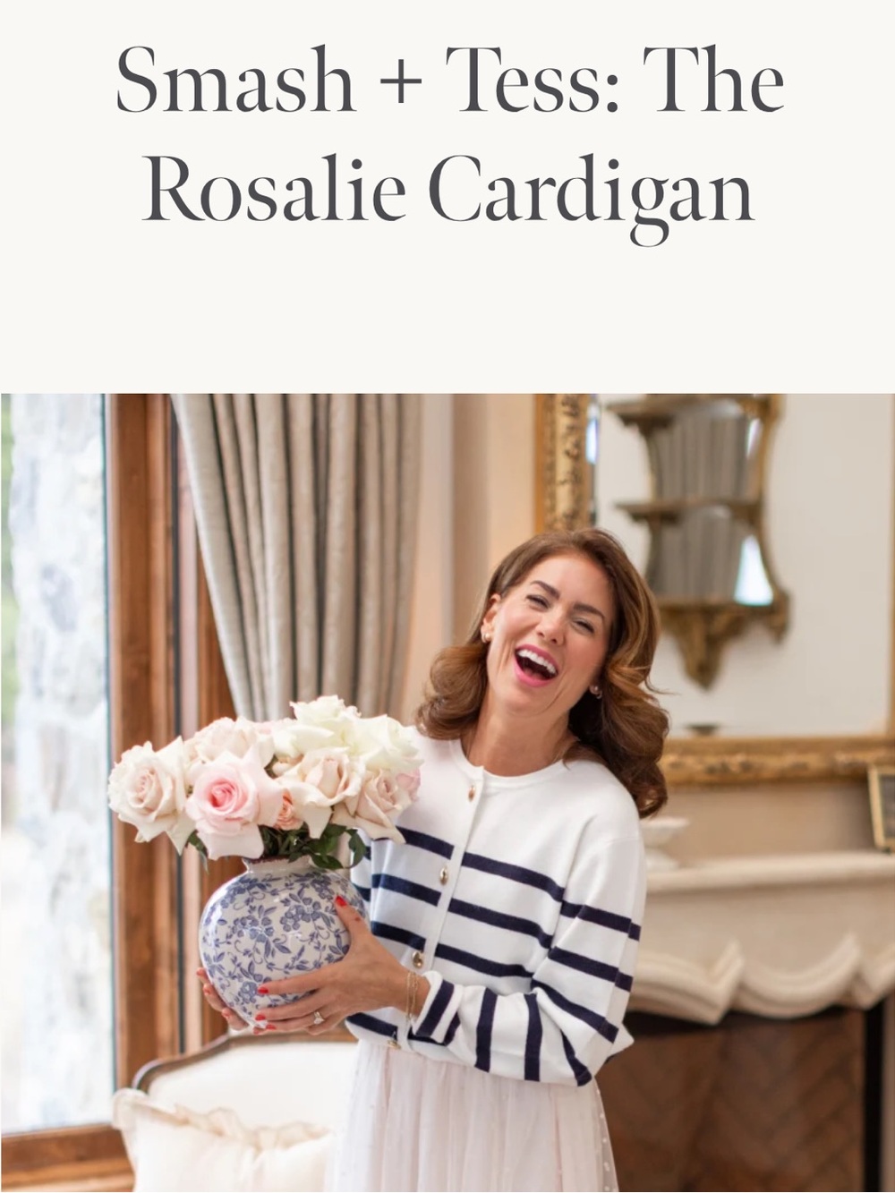 Smash + Tess White and Navy Striped The Rosalie Cardigan Jilly Box